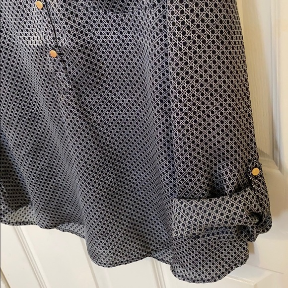 The Limited Long-sleeve Blouse - Navy/White - Picture 3 of 4